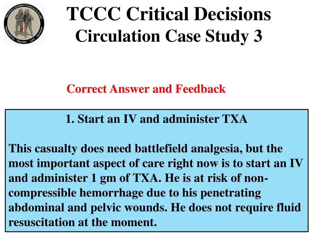 tccc critical decisions circulation case study 3 4