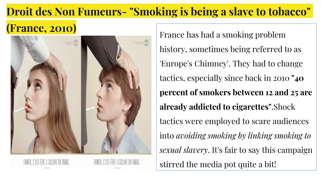 droit des non fumeurs smoking is being a slave