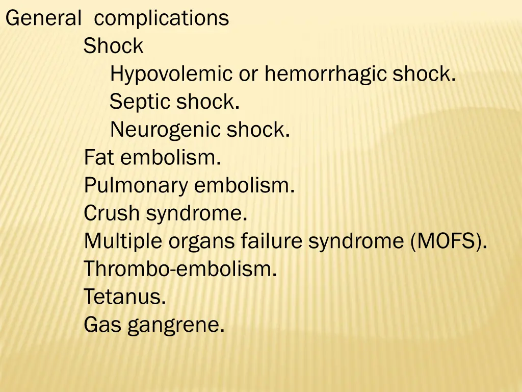 general complications shock hypovolemic