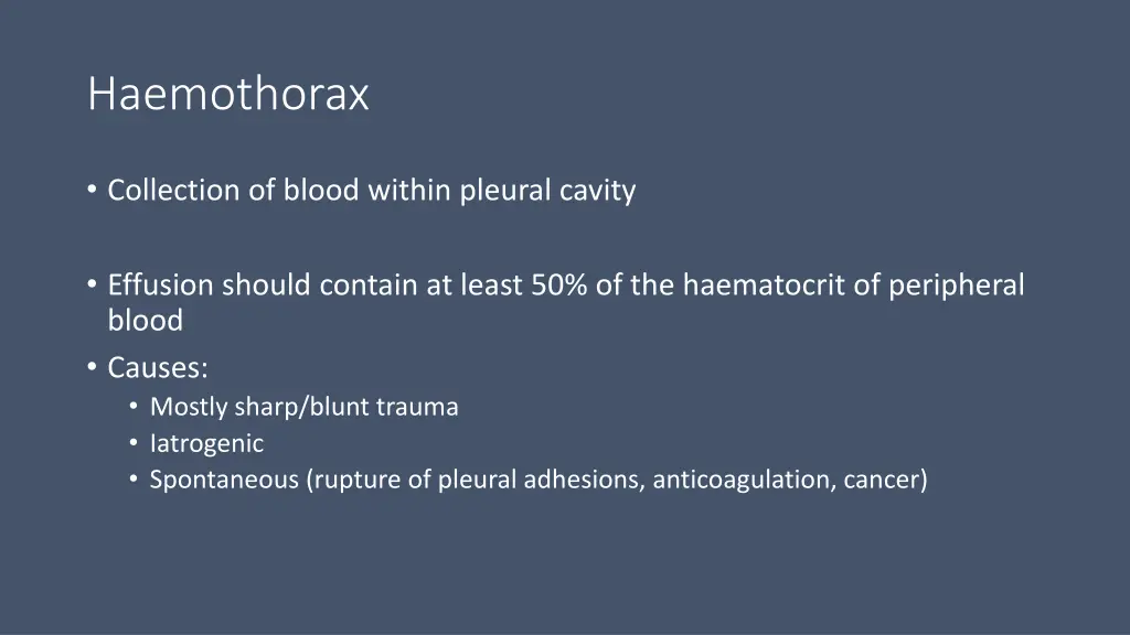 haemothorax