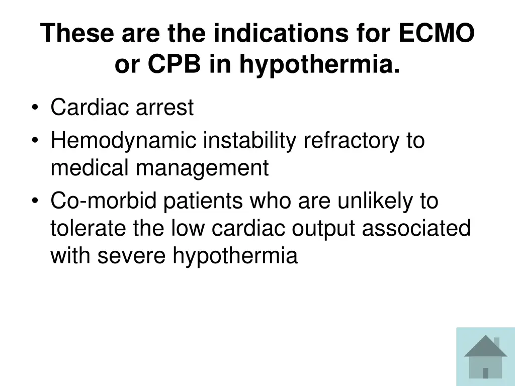 these are the indications for ecmo