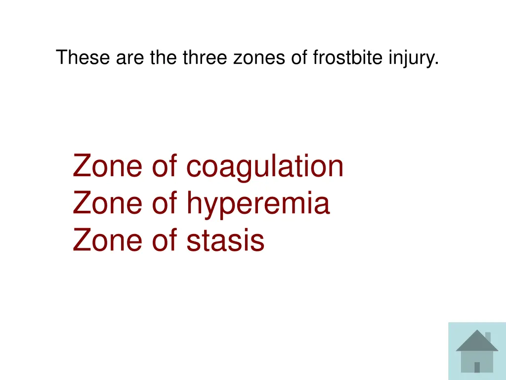 these are the three zones of frostbite injury