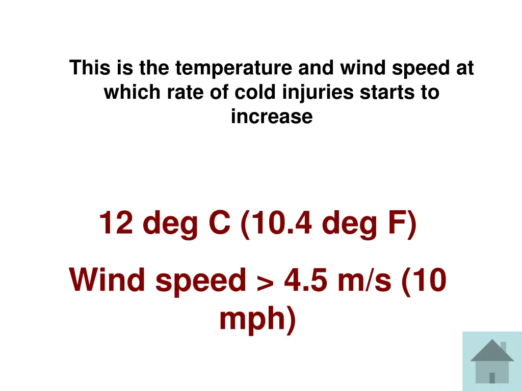 this is the temperature and wind speed at which