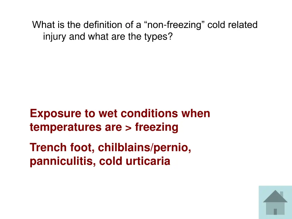 what is the definition of a non freezing cold