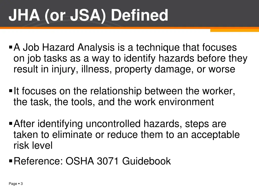 jha or jsa defined