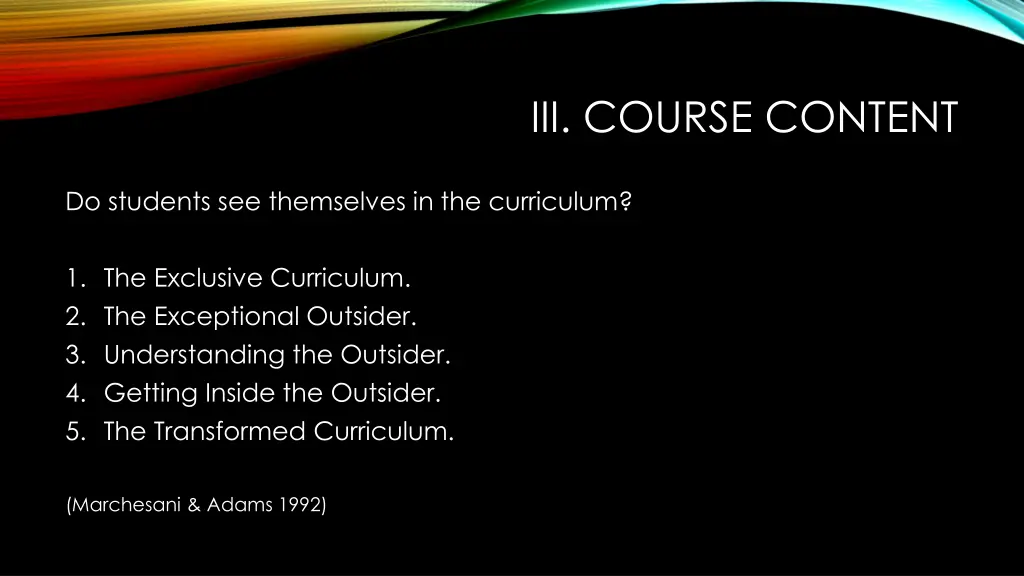 iii course content