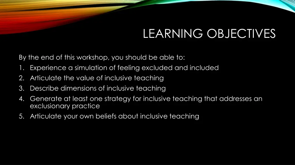 learning objectives