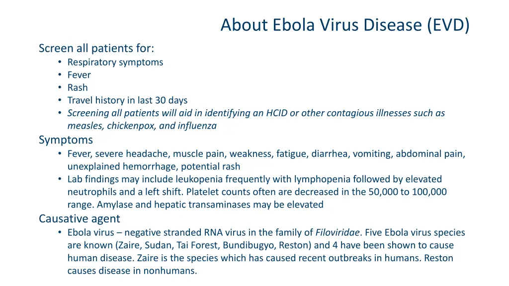 about ebola virus disease evd