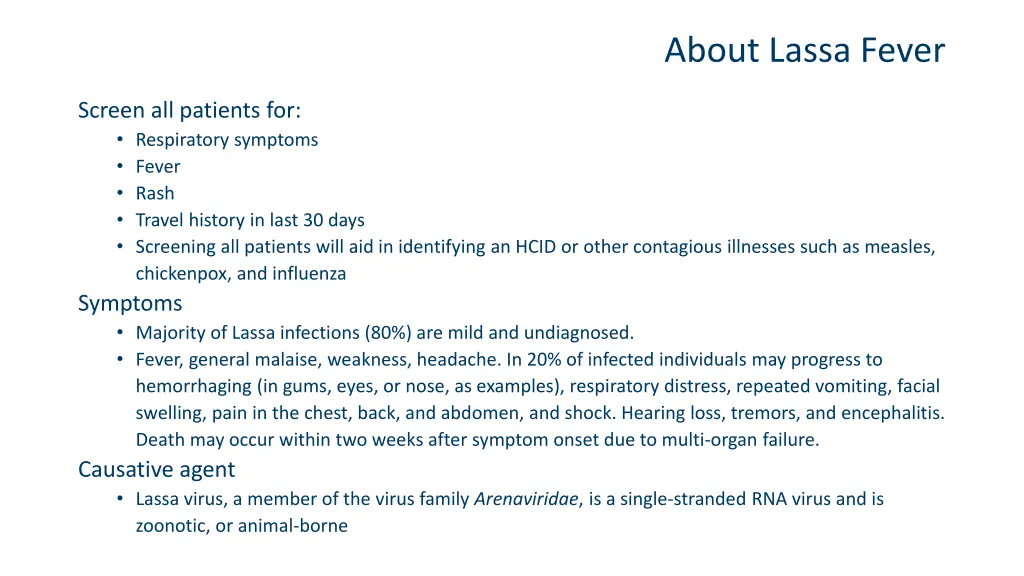 about lassa fever