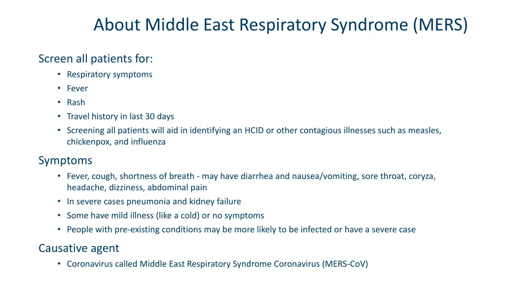 about middle east respiratory syndrome mers