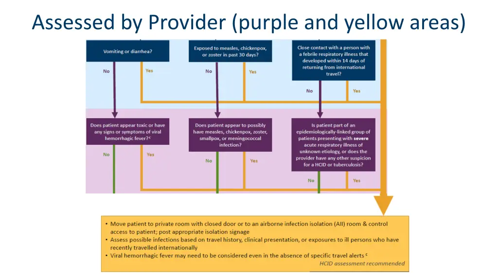 assessed by provider purple and yellow areas