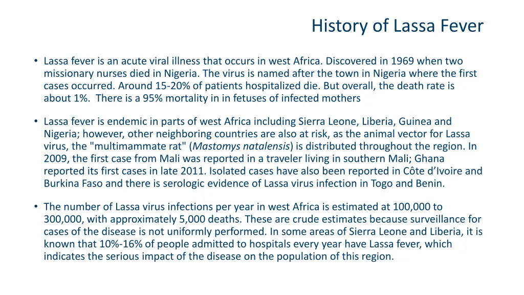 history of lassa fever