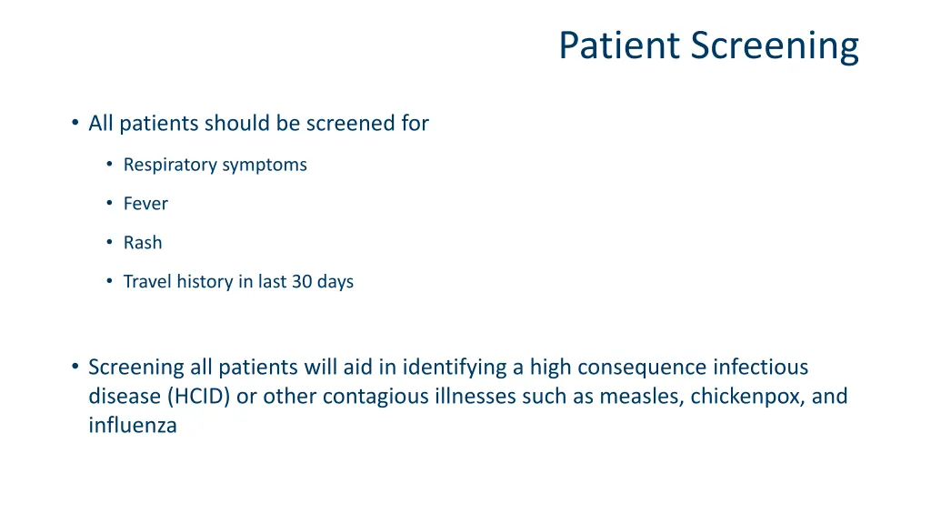 patient screening