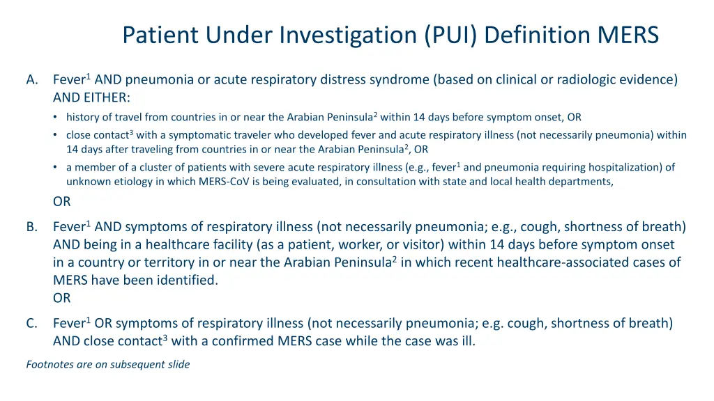 patient under investigation pui definition mers