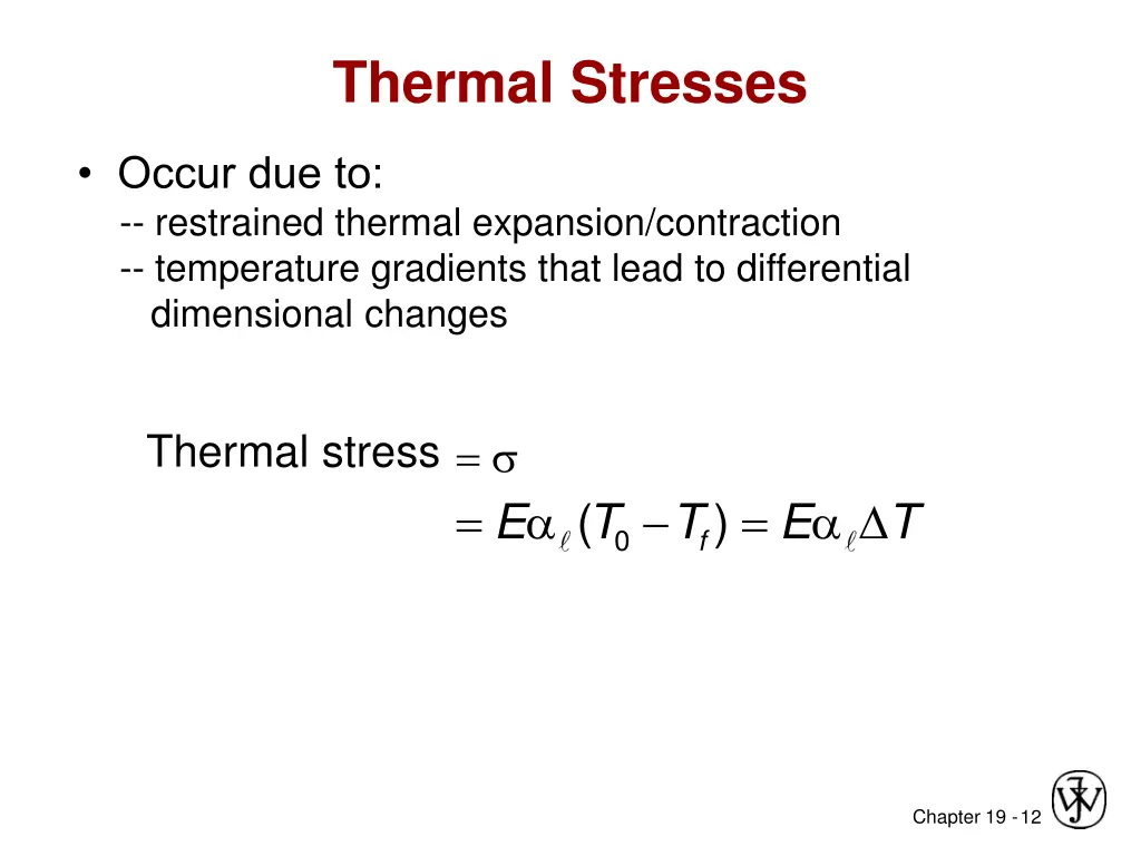 thermal stresses