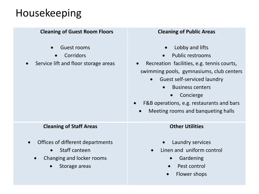 housekeeping