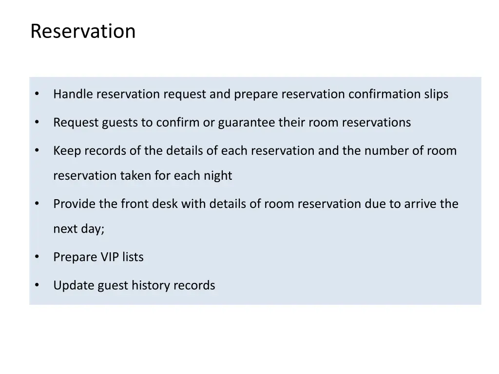 reservation