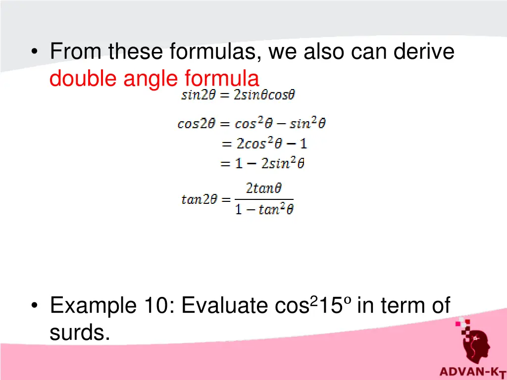 from these formulas we also can derive double