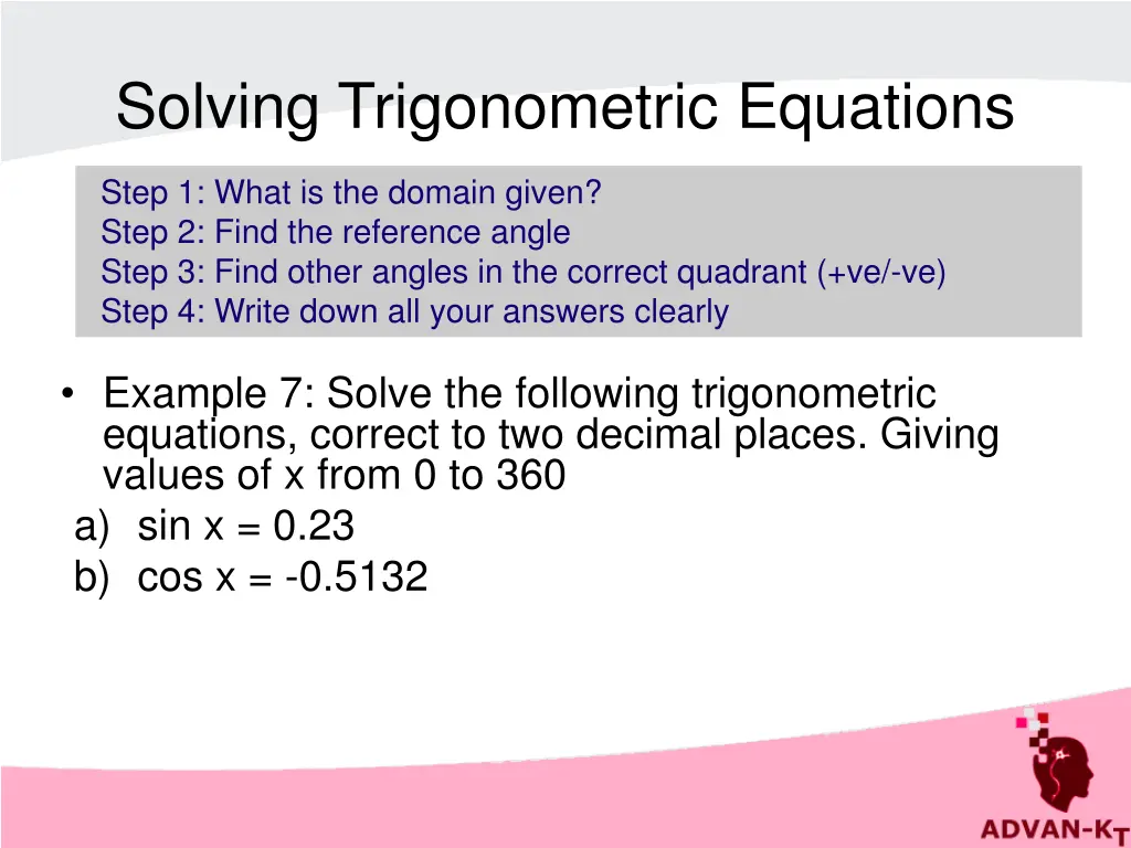 solving trigonometric equations