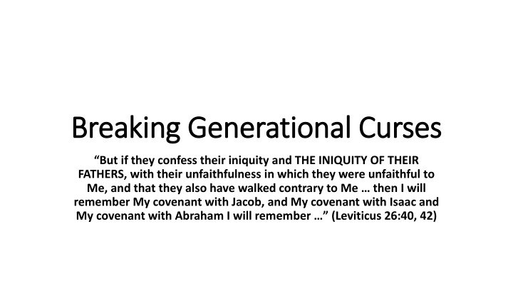 breaking generational curses breaking