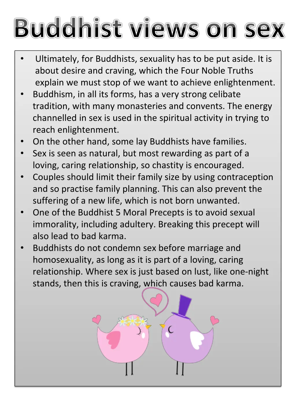 buddhist views on sex