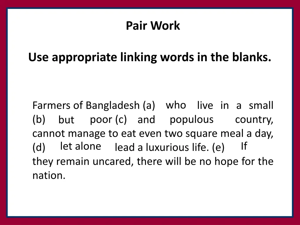 pair work