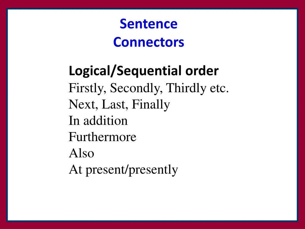 sentence connectors 1