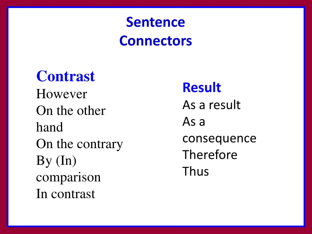 sentence connectors 4