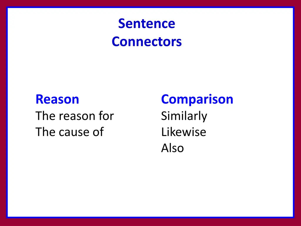 sentence connectors 5