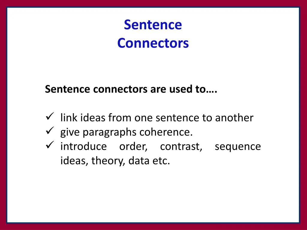 sentence connectors