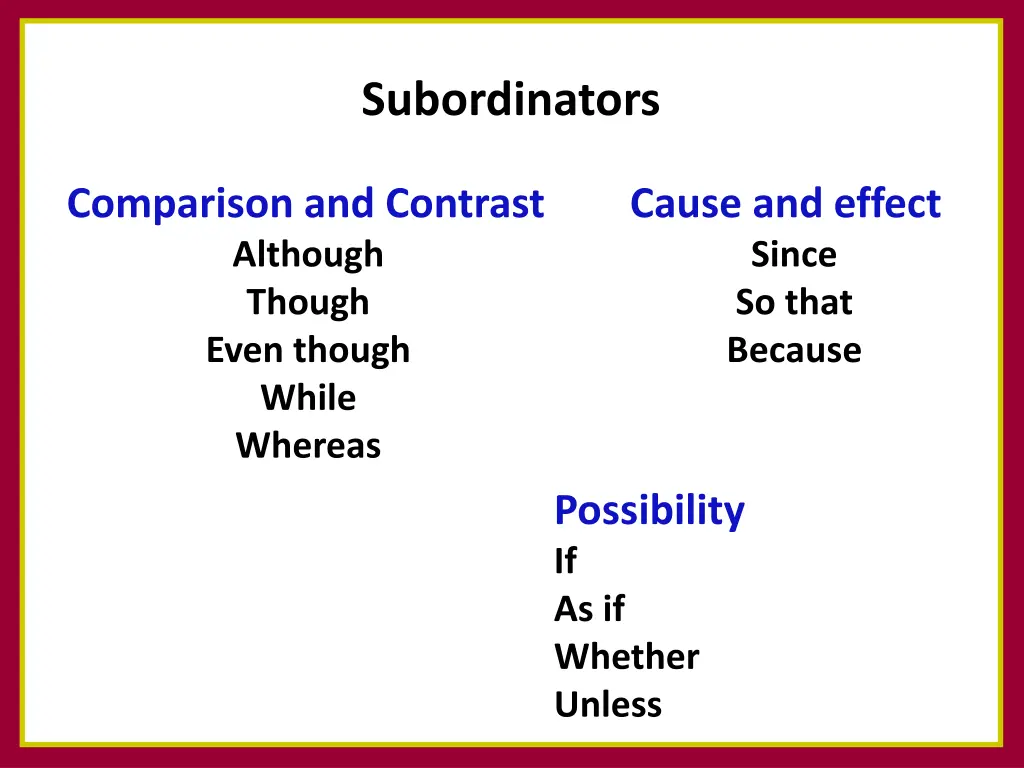 subordinators 1