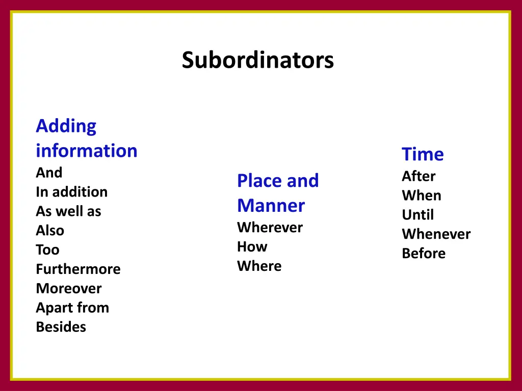 subordinators 2