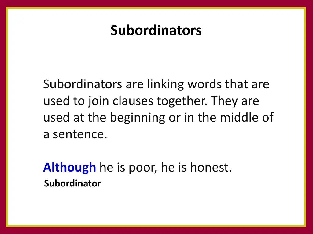 subordinators