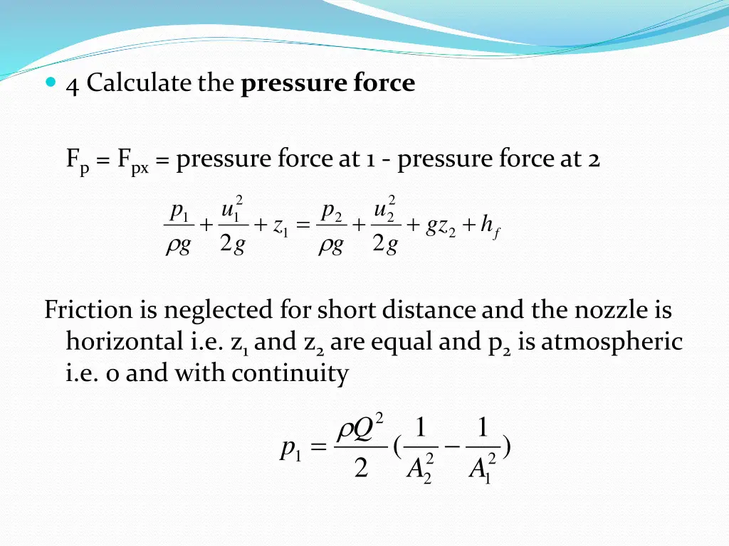 4 calculate the pressure force