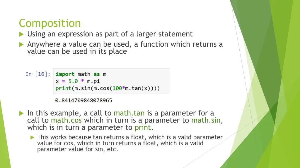 composition using an expression as part