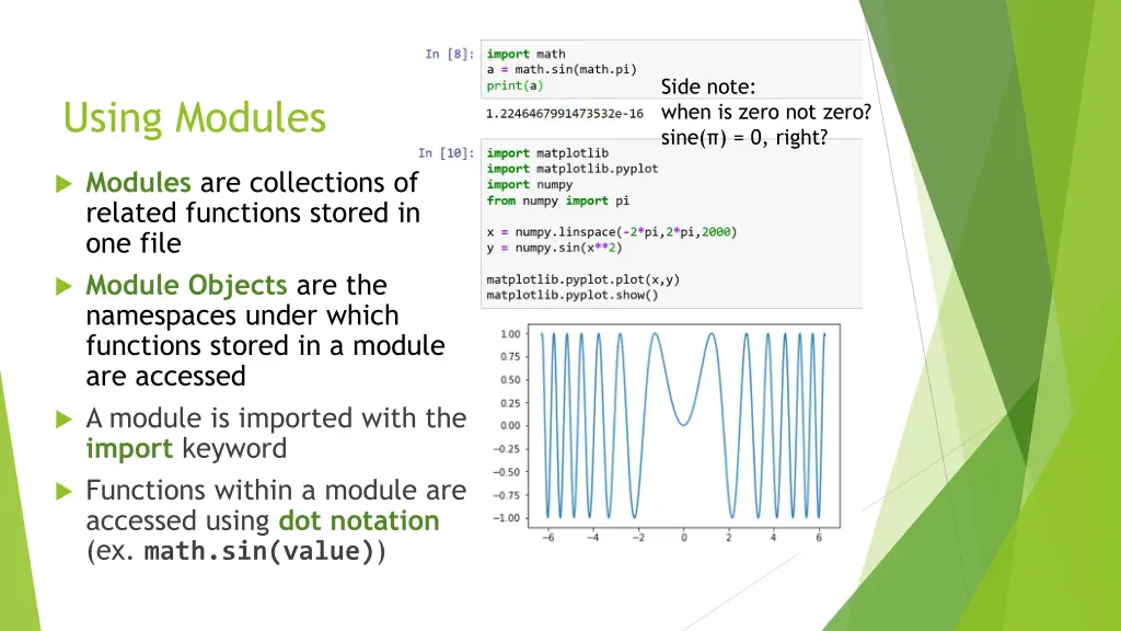 side note when is zero not zero sine 0 right