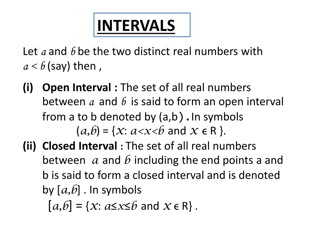 intervals