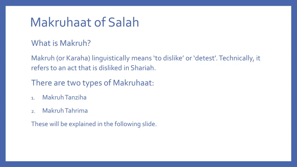 makruhaatof salah