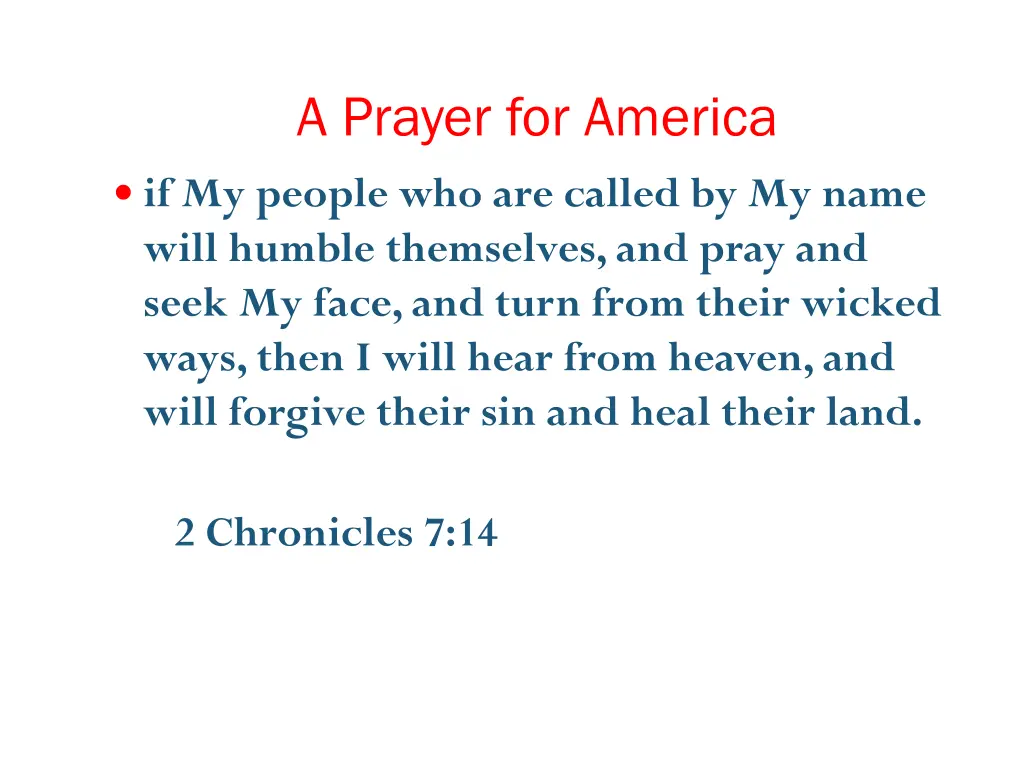 a prayer for america