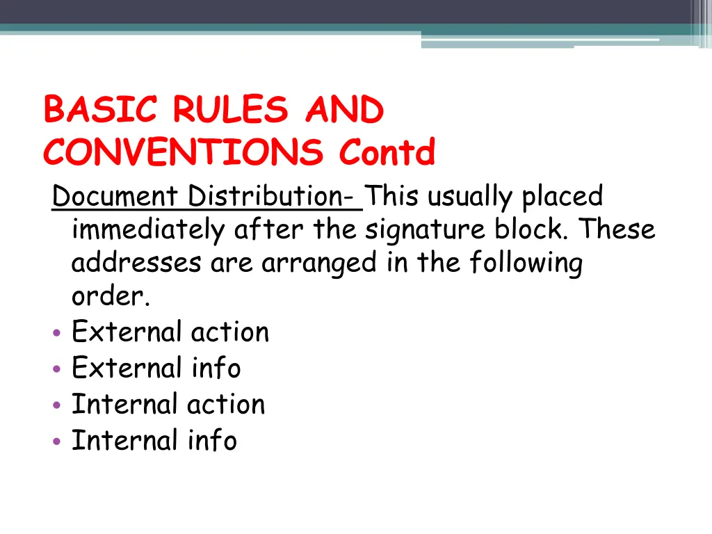 basic rules and conventions contd document