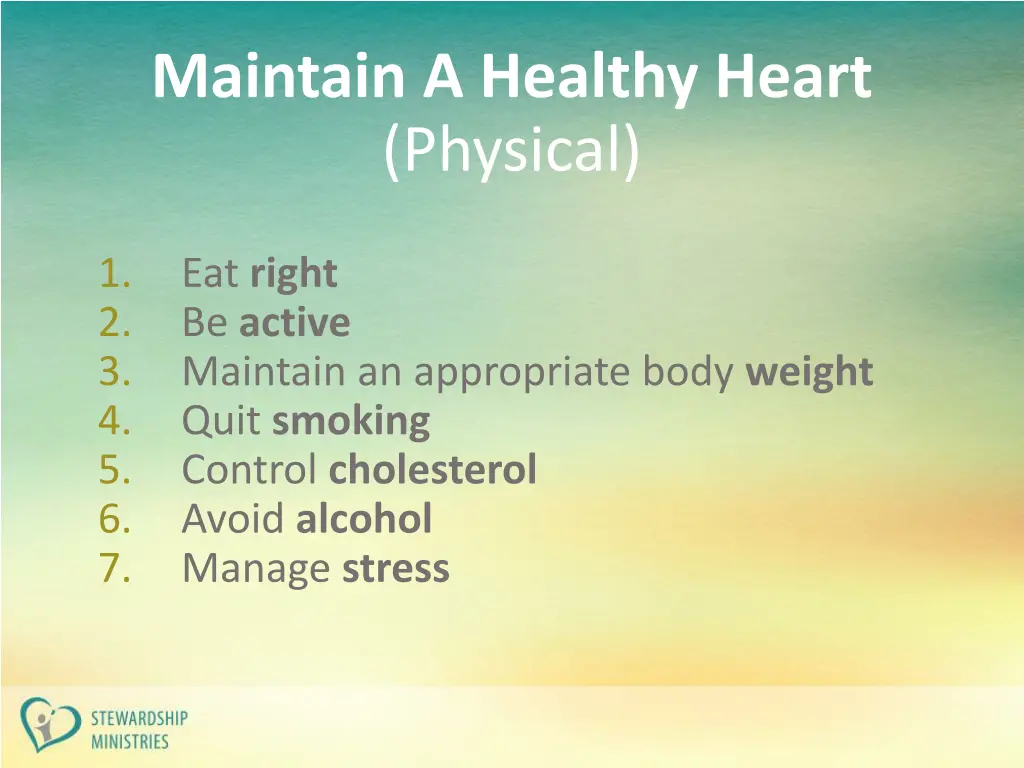 maintain a healthy heart physical