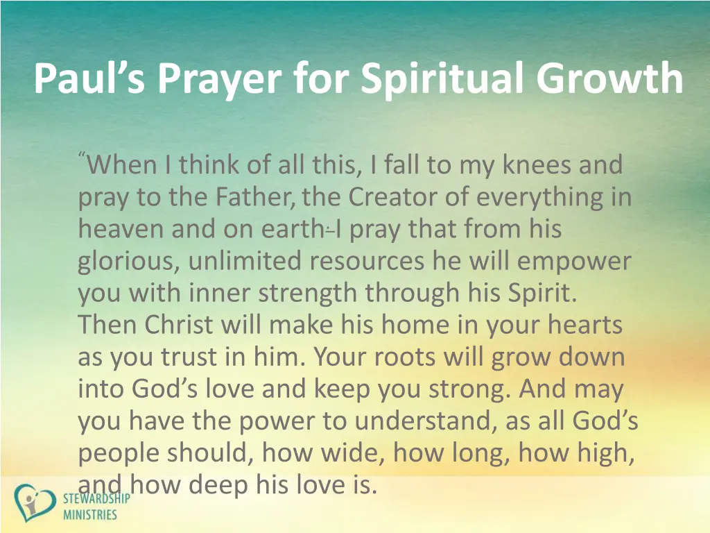 paul s prayer for spiritual growth