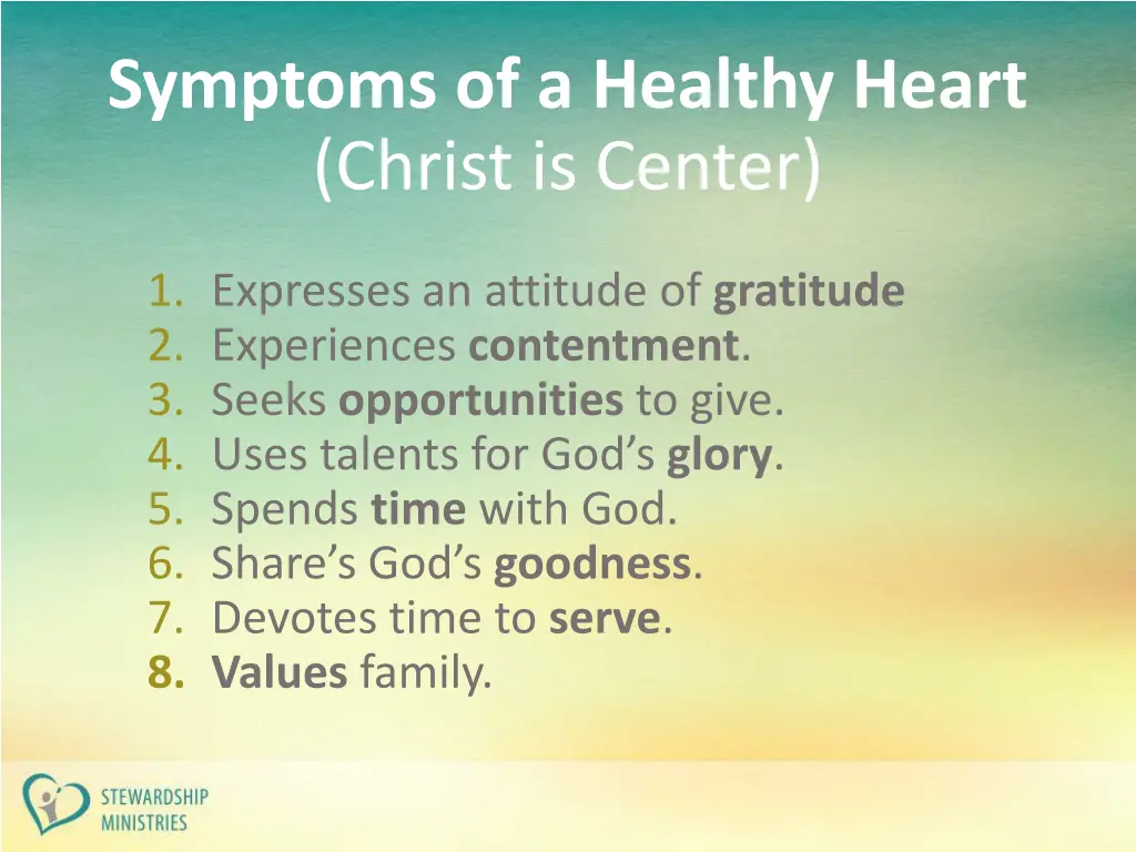 symptoms of a healthy heart christ is center