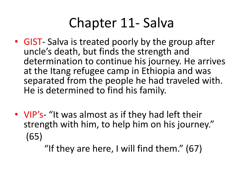 chapter 11 salva