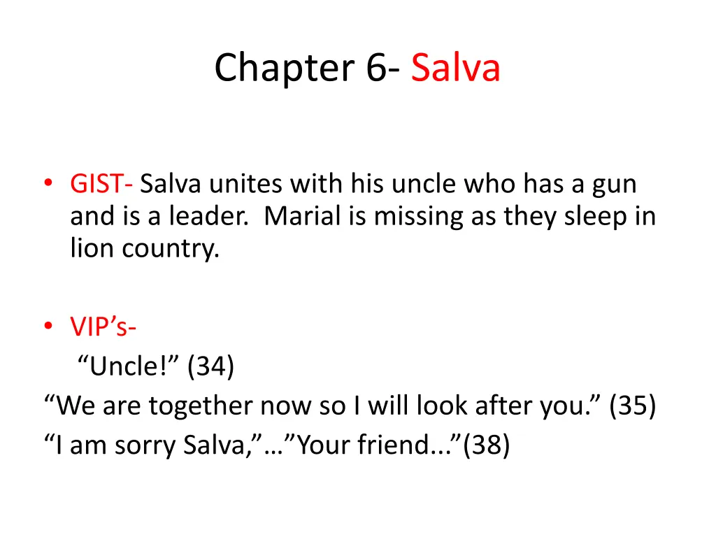 chapter 6 salva