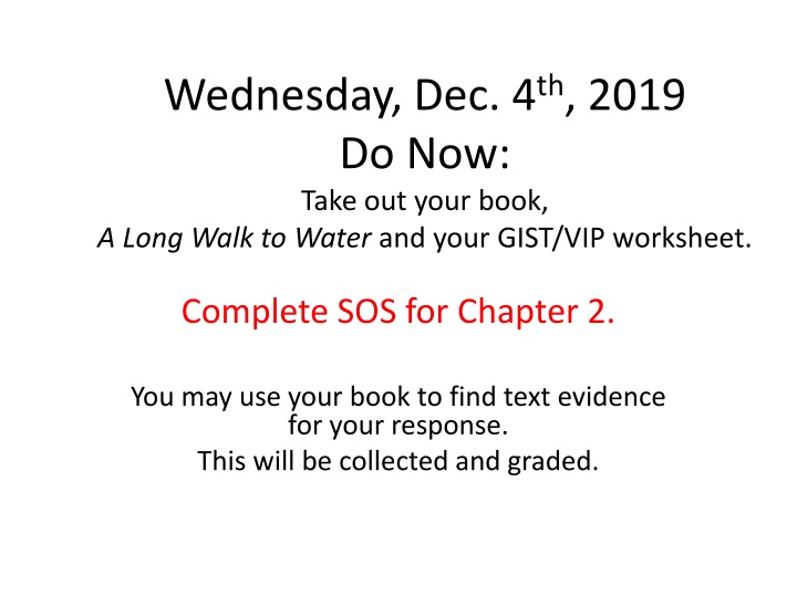 wednesday dec 4 th 2019 do now take out your book