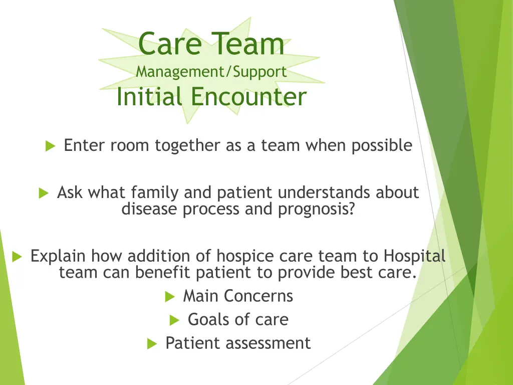 care team management support initial encounter