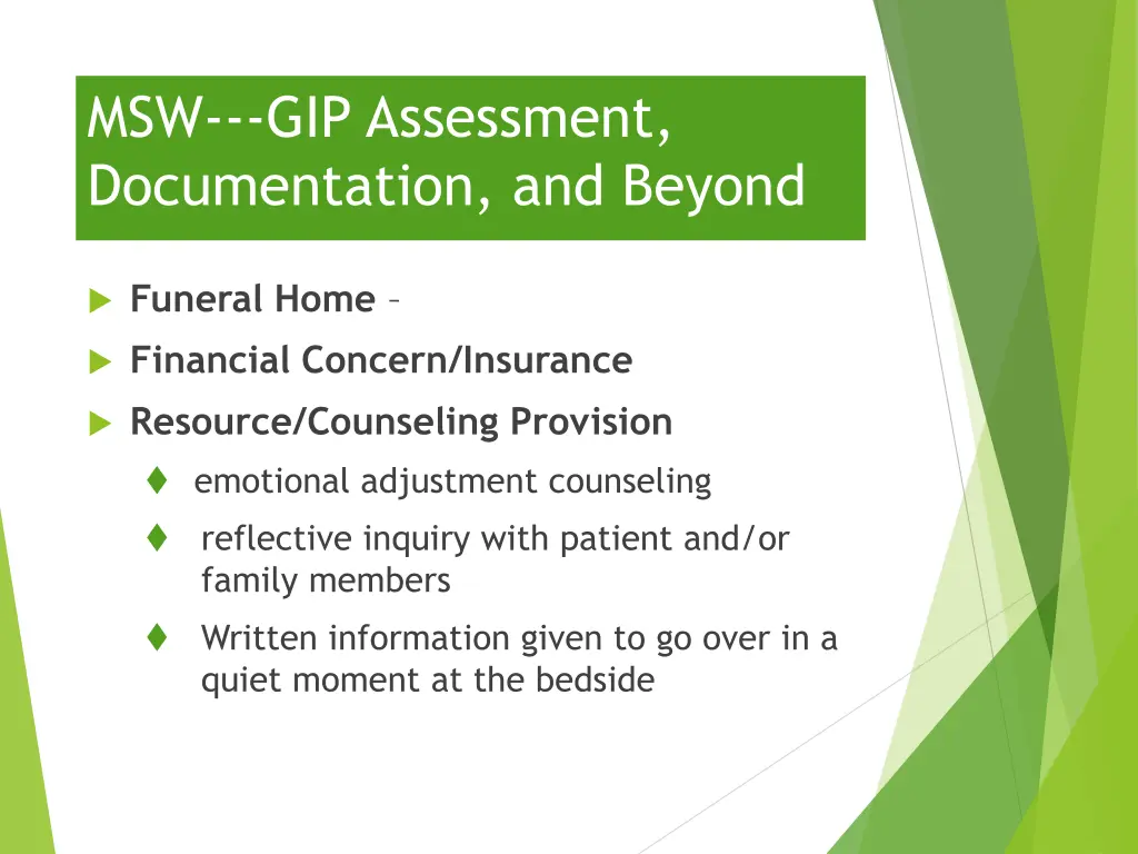 msw gip assessment documentation and beyond 2