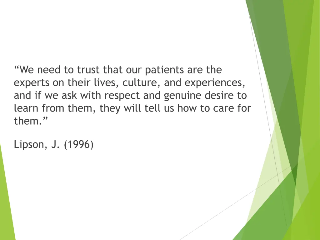 we need to trust that our patients