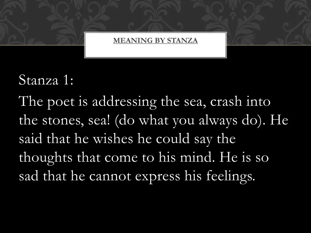 meaning by stanza